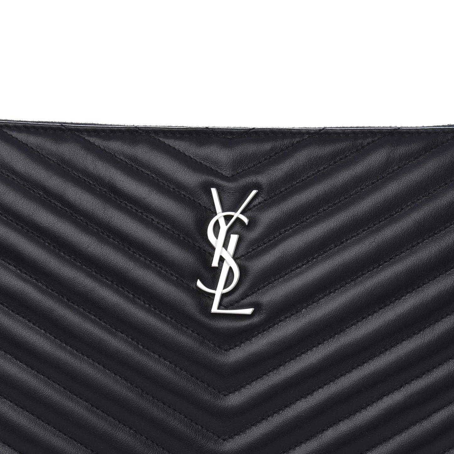 Calfskin Matelasse Monogram Cassandre Tablet Pouch Black