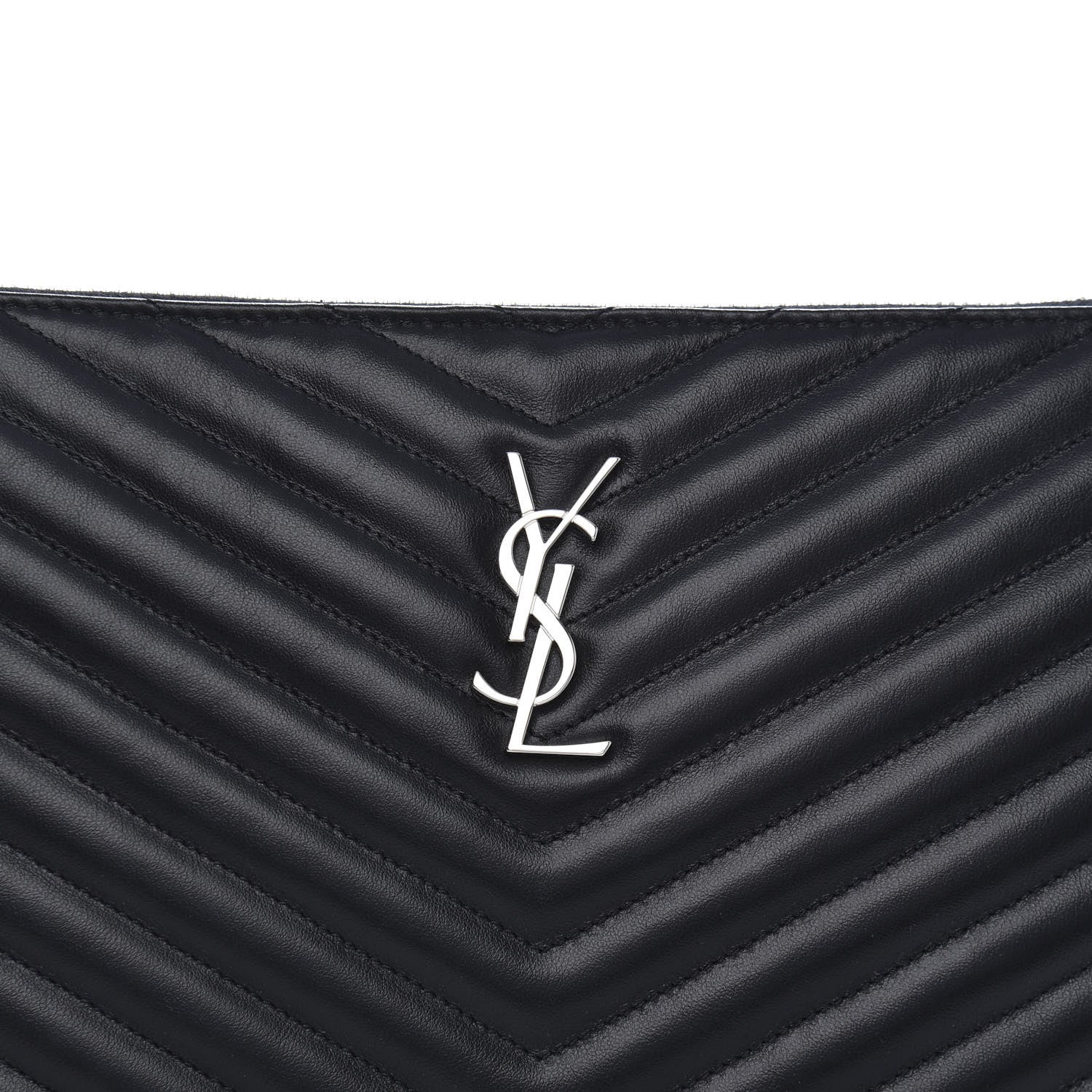 Saint Laurent Calfskin Matelasse Monogram Cassandre Tablet Pouch Black 10 of 10