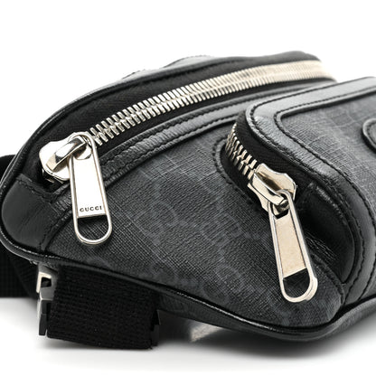 Gucci GG Supreme Monogram Textured Calfskin Retro Interlocking G Belt Bag Black 9 of 11