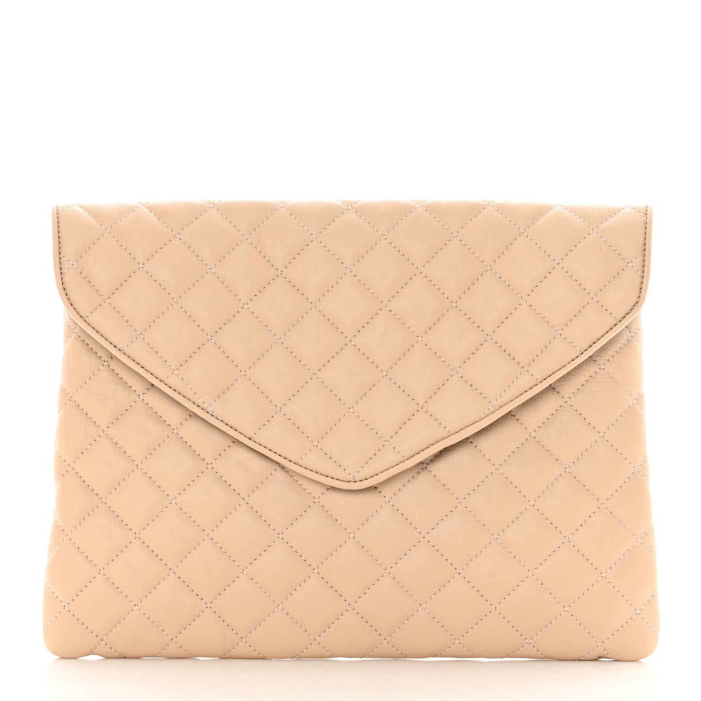 Lambskin Quilted Cap Toe Slipper With Pouch 37 Beige Black