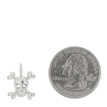 Christian Dior 18K White Gold Diamond Tete de Mort Pendant 2 of 5