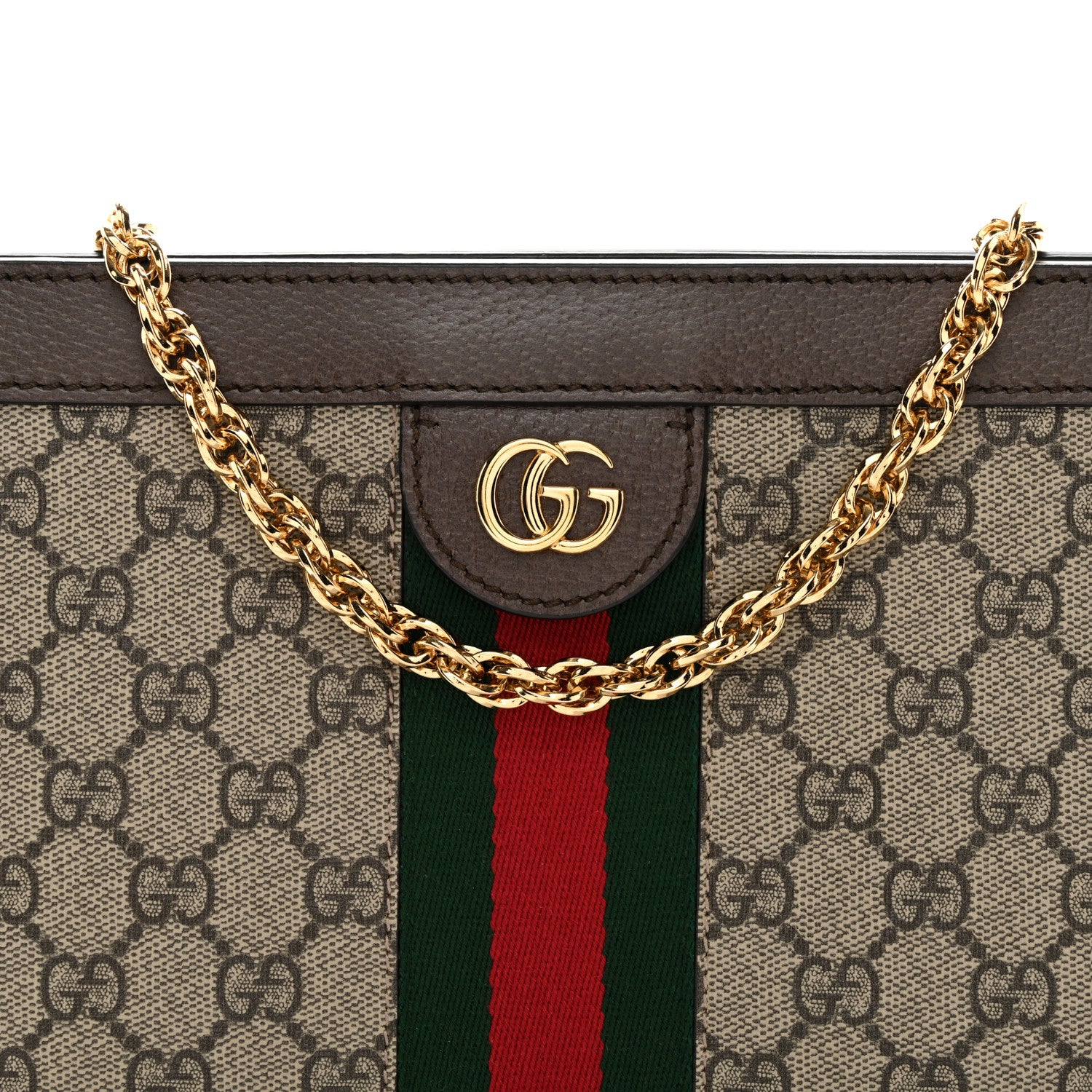 Gucci GG Supreme Monogram Web Small Ophidia Chain Shoulder Bag Brown 11 of 11