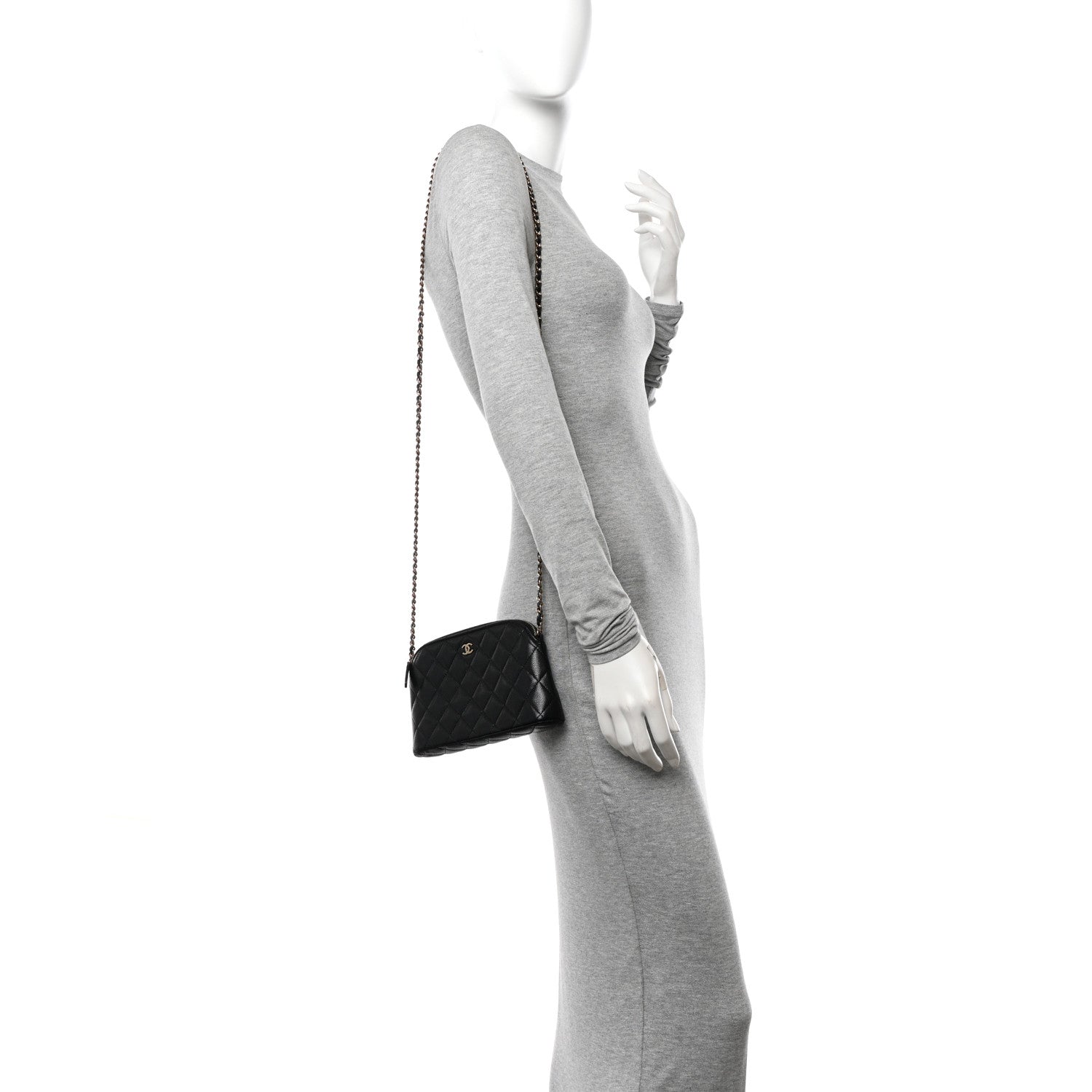 Chanel Caviar Quilted Classic Clutch With Chain Black 2 of 11