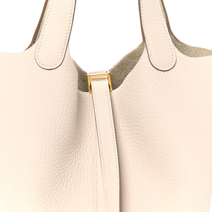 Hermes Taurillon Clemence Picotin Lock 18 PM Gris Pale 8 of 10