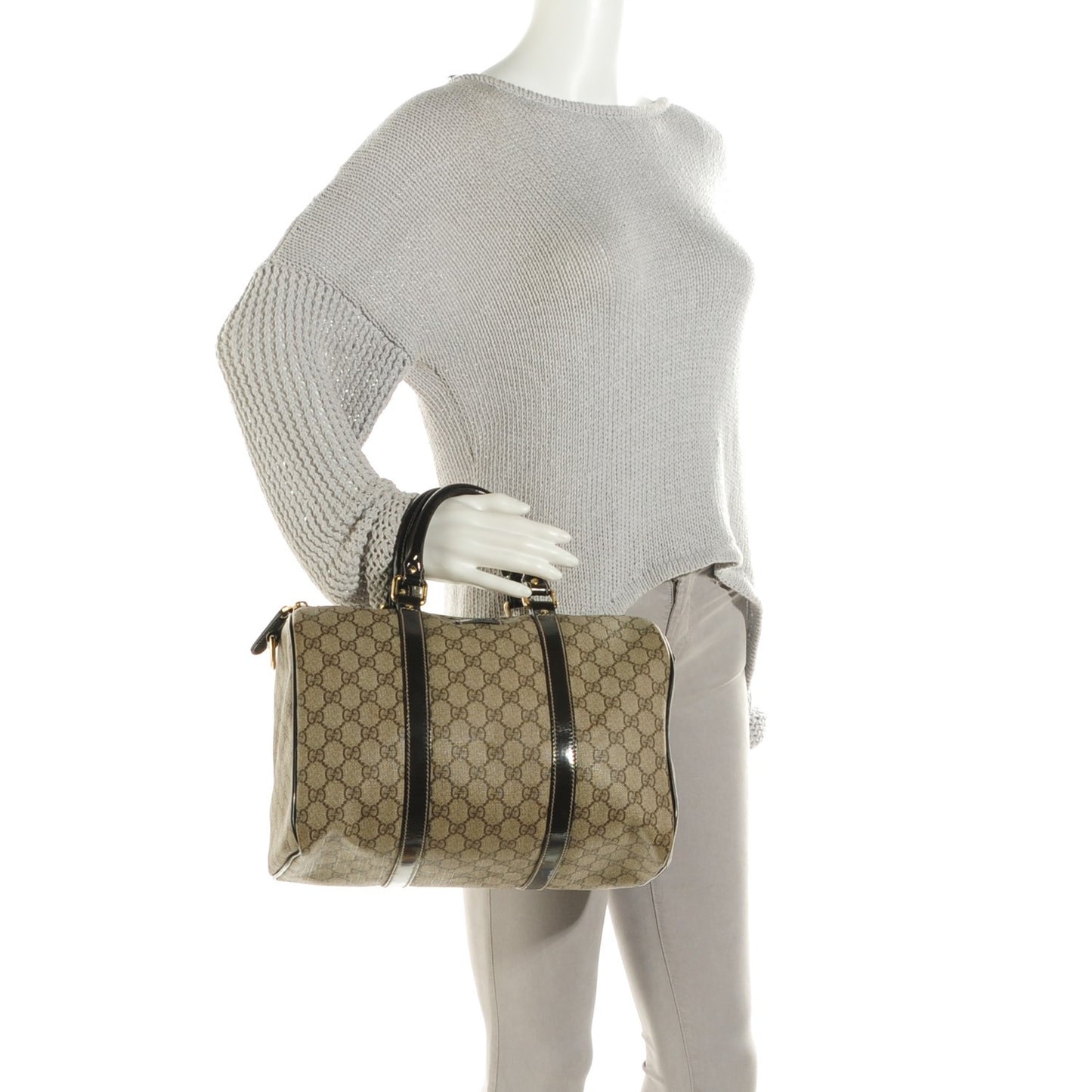 GG Plus Monogram Medium Joy Boston Dark Brown