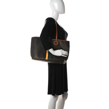 Moynat Grained Calfskin Canvas 1920 Oh! Tote Ruban MM Carbon Bronze Cognac 2 of 10