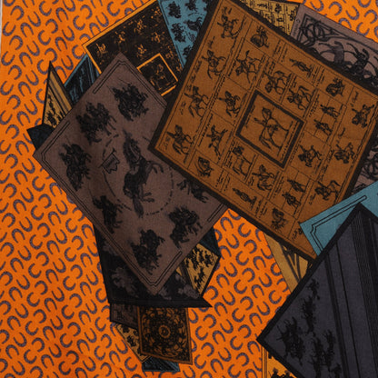 Hermes Cashmere Silk A Cheval Sur Mon Carre Shawl GM 140 1 of 9