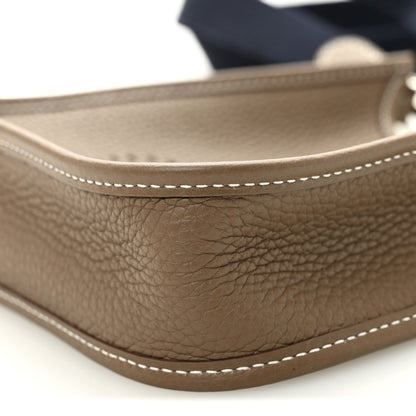Hermes Taurillon Clemence Amazone Evelyne TPM Etoupe Bleu Indigo 10 of 11