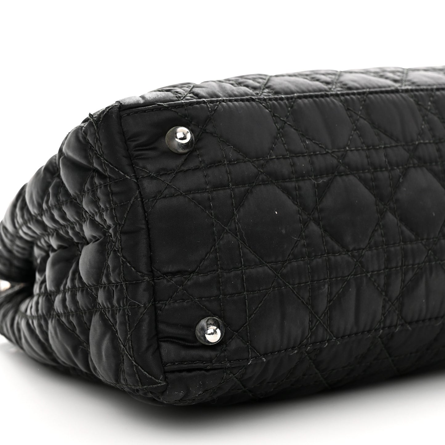 Satin Cannage Charming Lock Flap Shoulder Bag Black