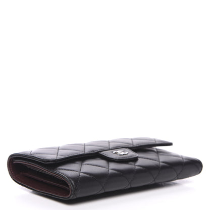 Chanel Lambskin Quilted Large Flap Wallet Black 3 of 11