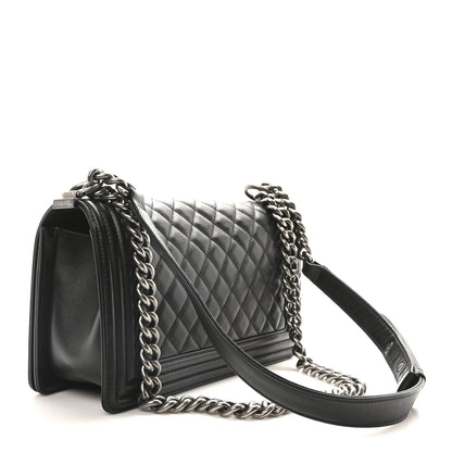 Chanel Lambskin Quilted Medium Boy Flap Black 3 of 10