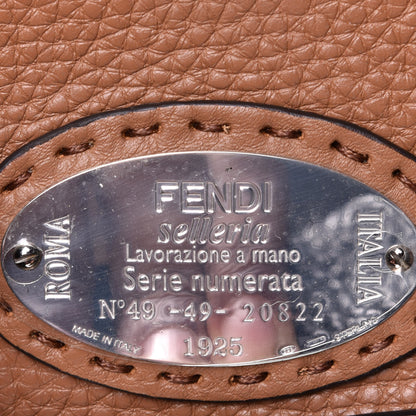 Fendi Cuoio Romano Selleria Bi-Color Medium Peekaboo Iconic Satchel Black Mou 5 of 5