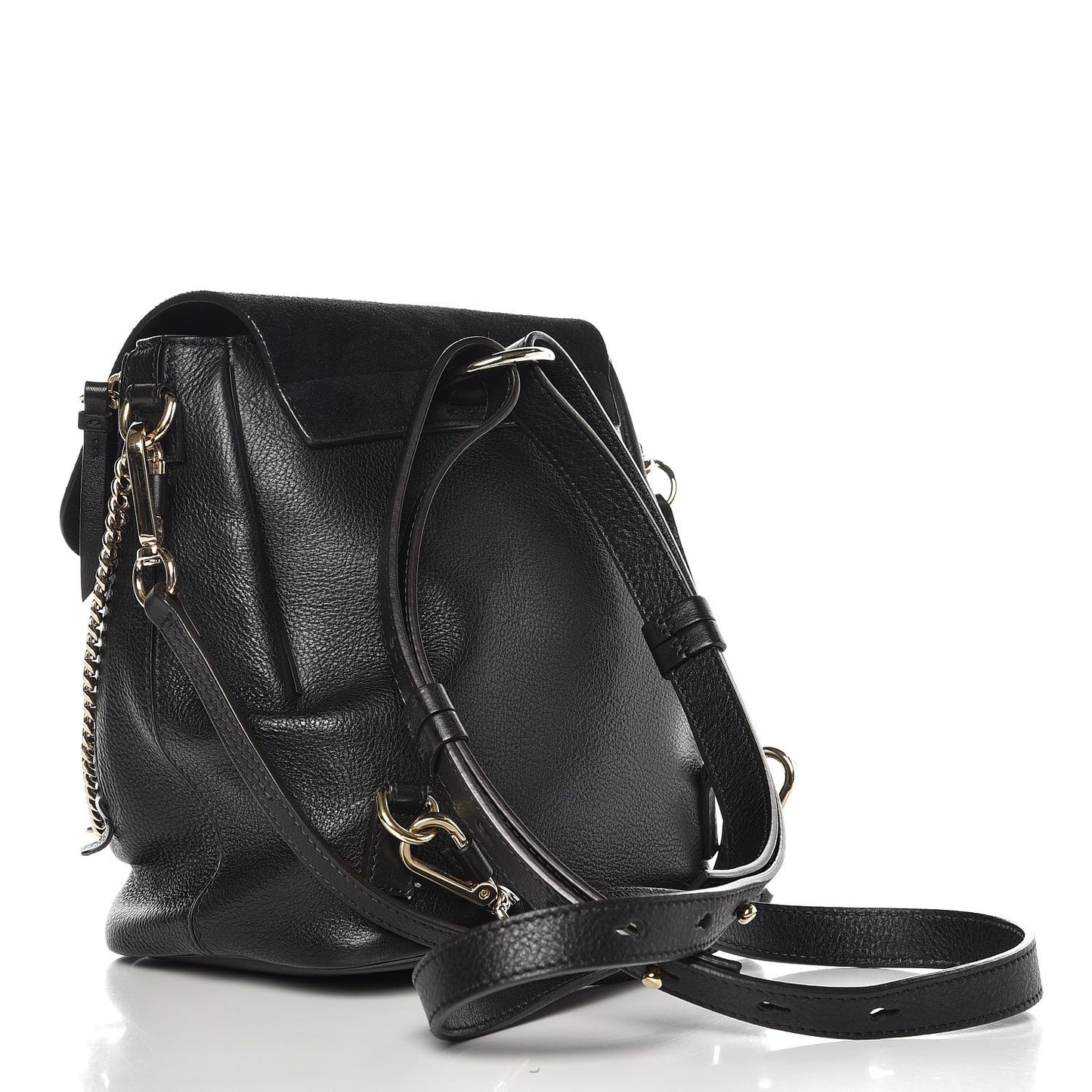 Suede Calfskin Small Faye Backpack Black