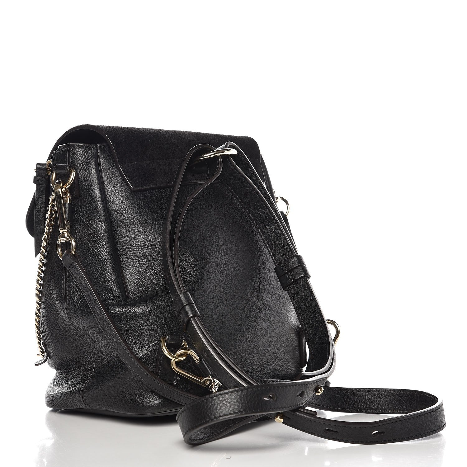Chloe Suede Calfskin Small Faye Backpack Black 4 of 7