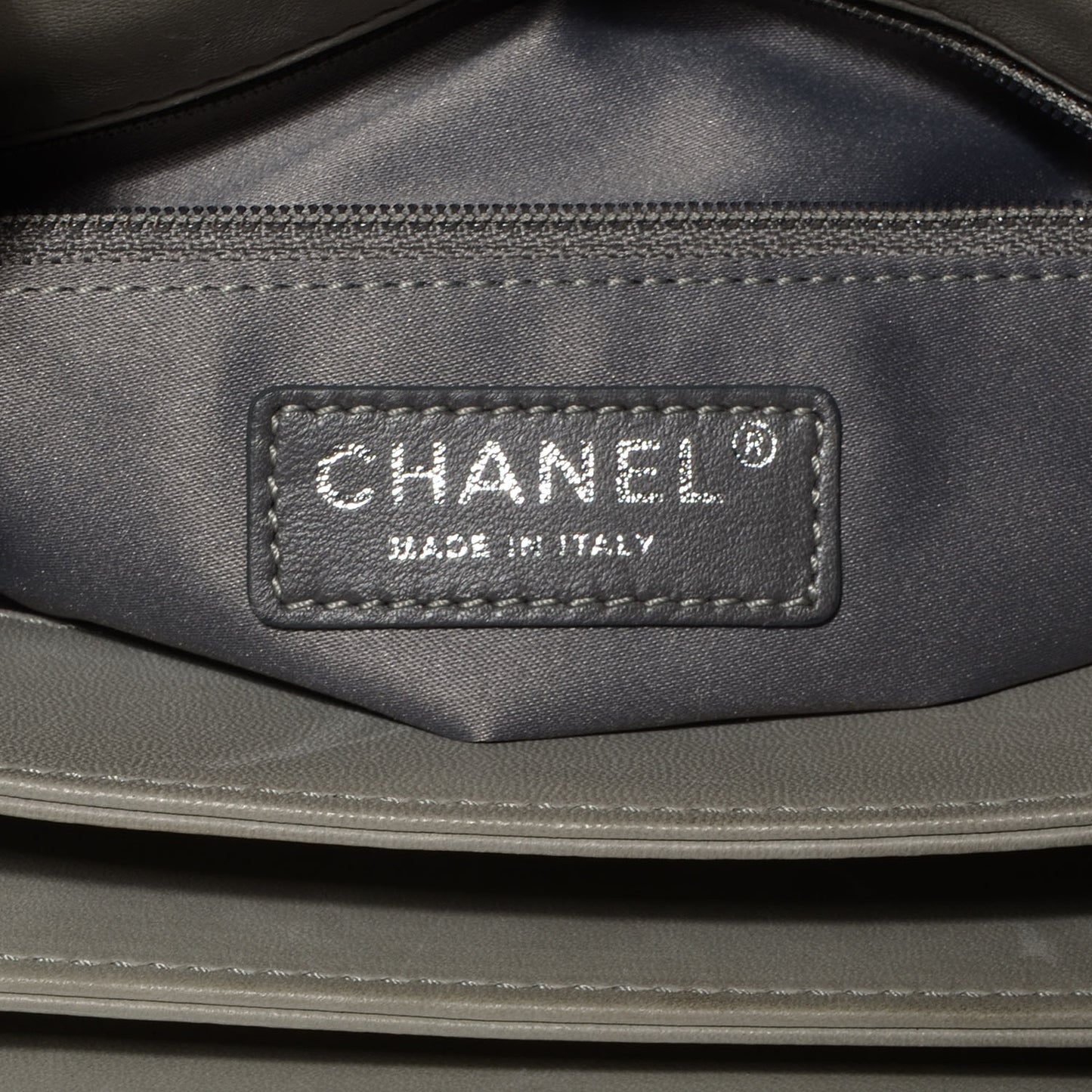 Lambskin Quilted 3 Large Flap Grey