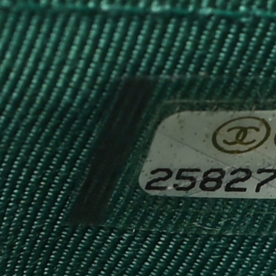 Chanel Metallic Caviar Quilted CC Zip Card Holder Green 7 of 11