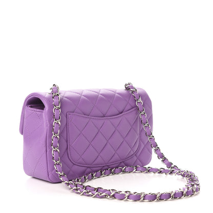 Chanel Lambskin Quilted Mini Rectangular Flap Purple 3 of 11