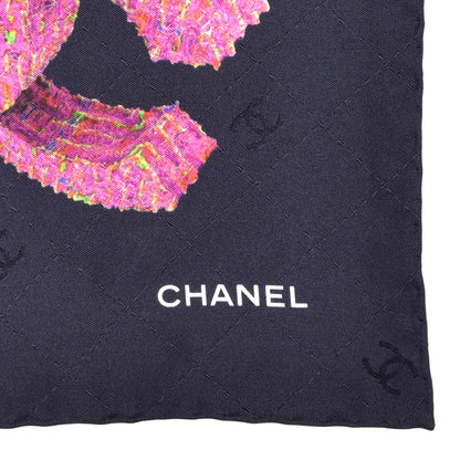 Chanel Silk CC Square Scarf Blue 4 of 7