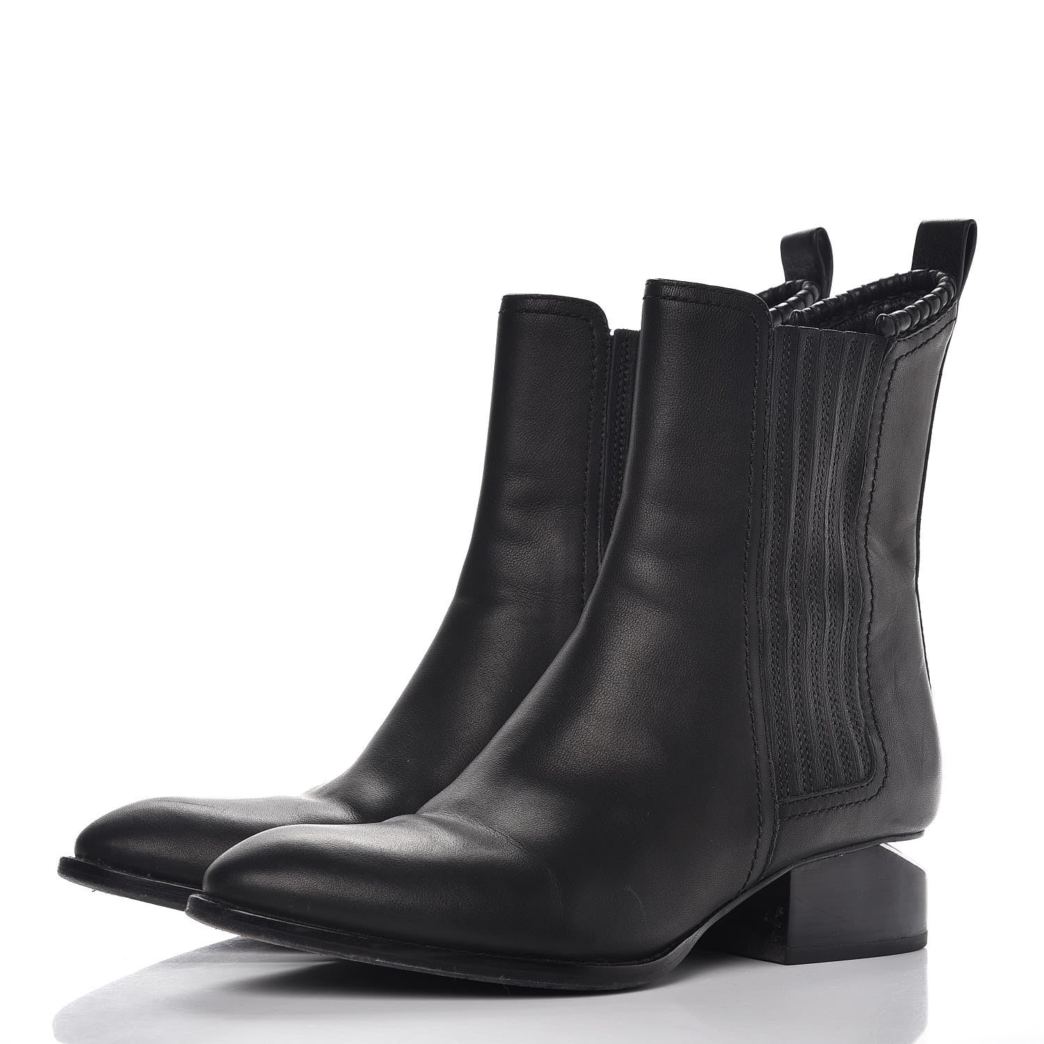 Alexander Wang Calfskin Anouk Mid Calf Boots 37 Black 3 of 13
