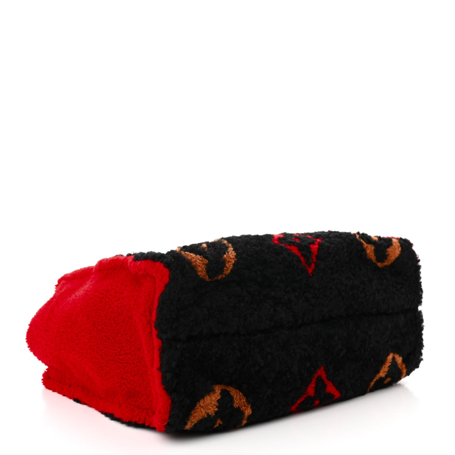 Louis Vuitton Shearling Monogram Giant Teddy Onthego GM Black Red 4 of 9