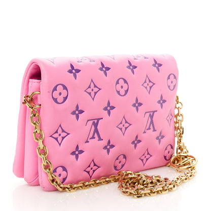 Louis Vuitton Lambskin Embossed Monogram Vuittamins Pochette Coussin Rose Violet 3 of 10