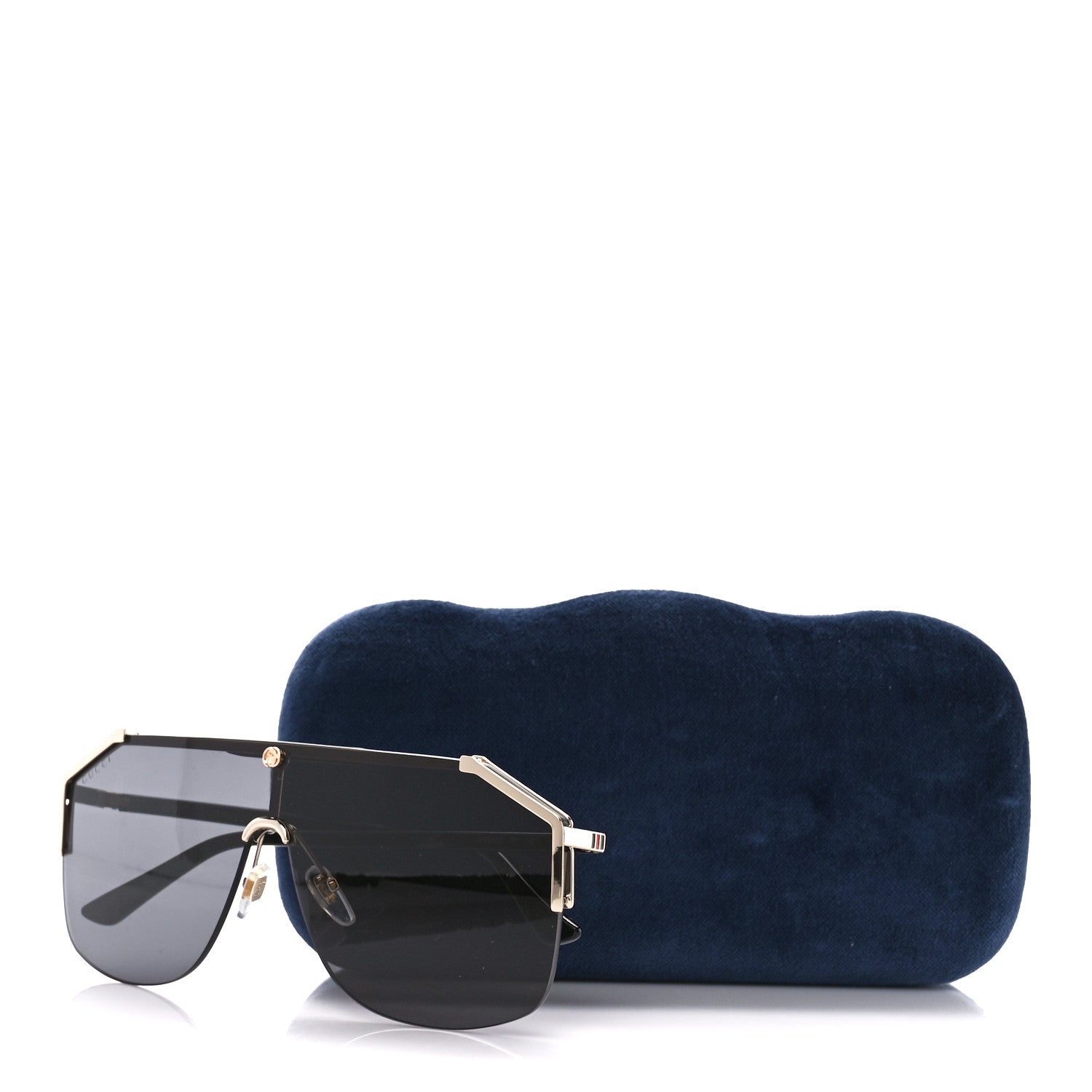 Gucci Metal Rimless Square Sunglasses GG0291S Black Gold 8 of 8