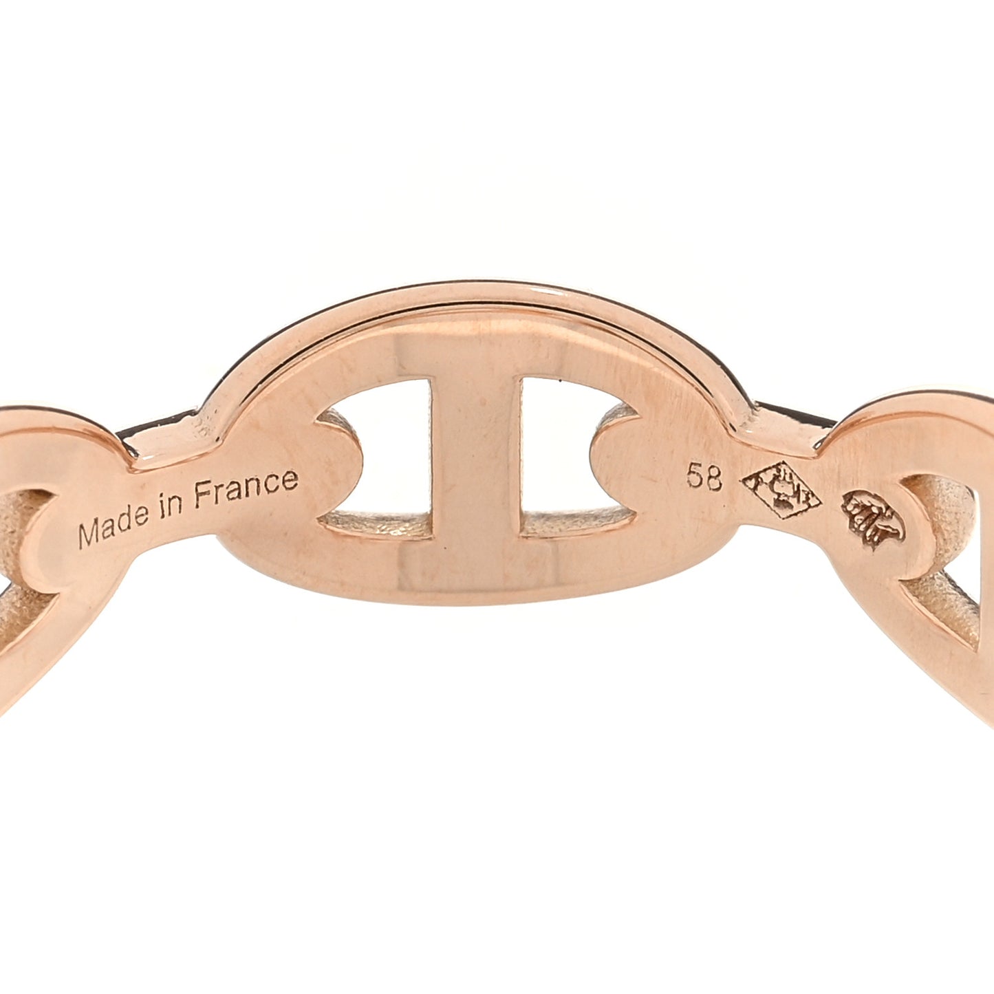 18K Rose Gold PM Chaine d'Ancre Enchainee Ring 58 8.25