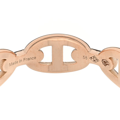 Hermes 18K Rose Gold PM Chaine d'Ancre Enchainee Ring 58 8.25 5 of 5