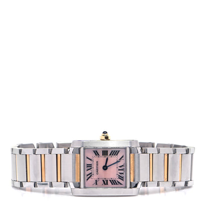 Cartier Stainless Steel 18K Pink Gold Mother of Pearl 20mm Tank Francaise Quartz Watch 2 of 4