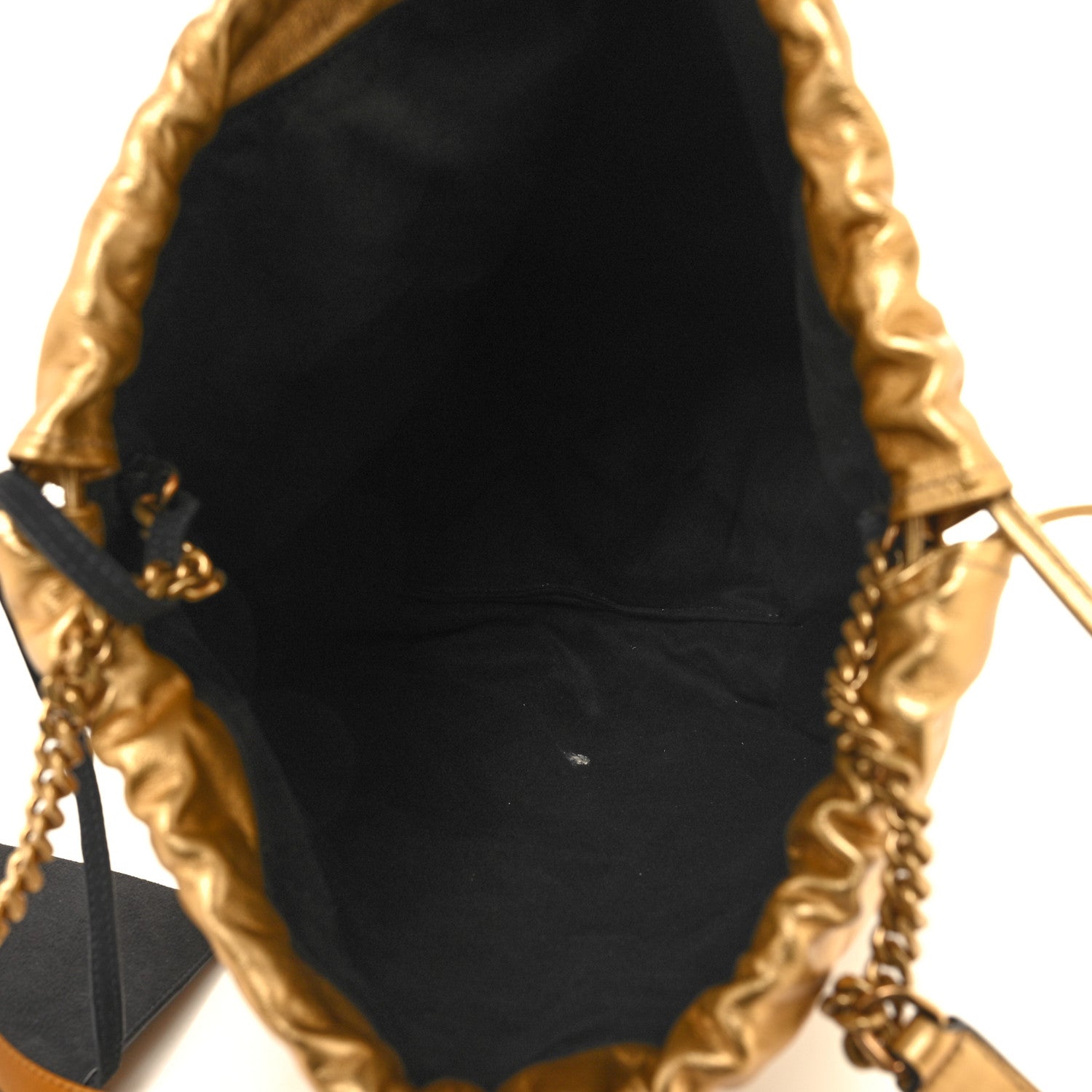 Saint Laurent Lambskin Teddy Drawstring Bag Gold 6 of 12