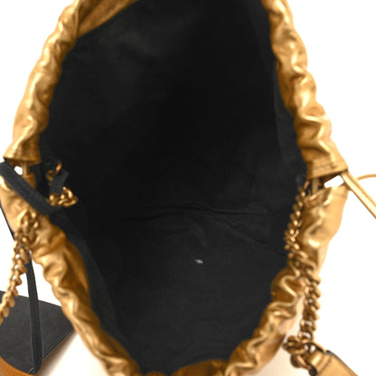 Saint Laurent Lambskin Teddy Drawstring Bag Gold 6 of 12