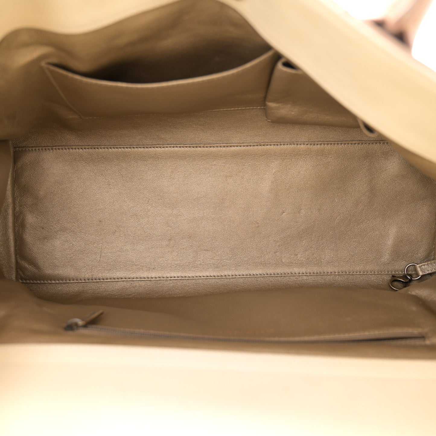 Lambskin Quilted Small Portobello Tote Beige
