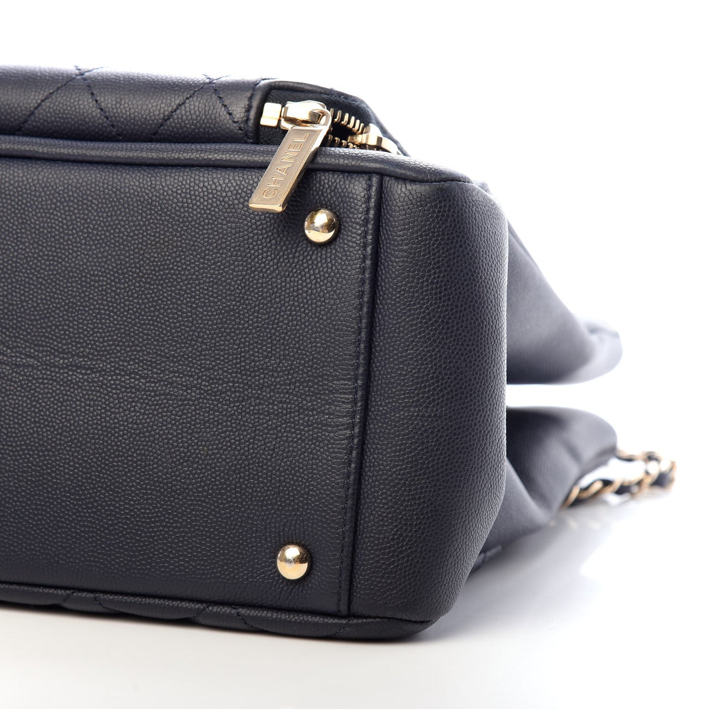 Caviar Quilted Large Business Affinity Shopping Bag Navy