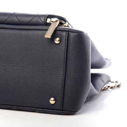 Chanel Caviar Quilted Large Business Affinity Shopping Bag Navy 8 of 9
