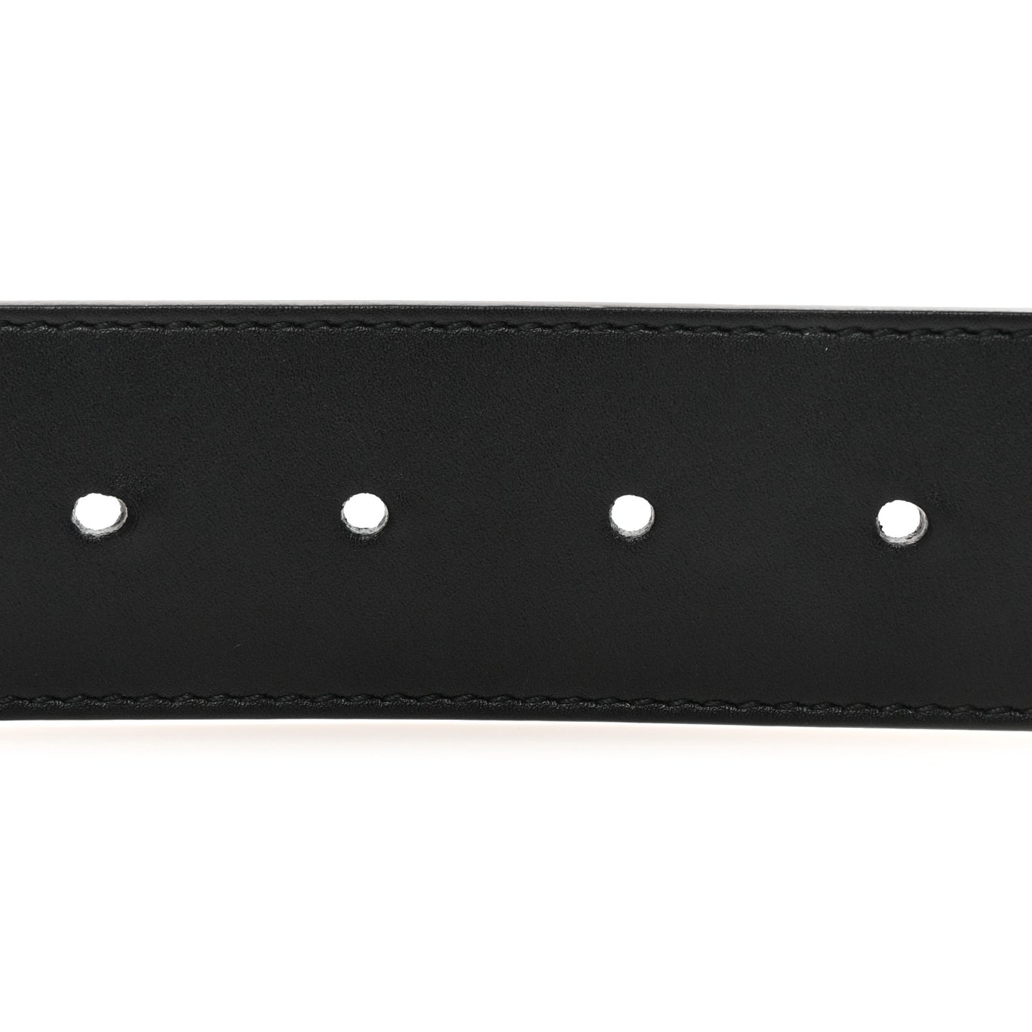 Moon Calfskin Pearl Double G 40mm Belt 80 32 Black Cream