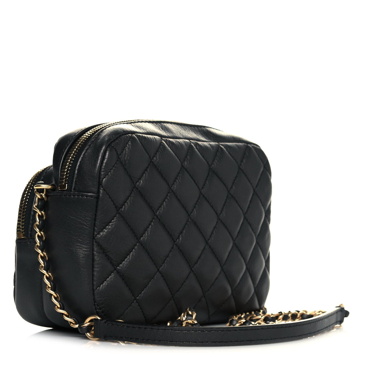 Chanel Calfskin Quilted Day Trips Camera Case Black 3 of 10