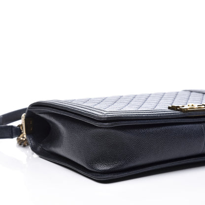 Chanel Caviar Quilted Large Boy Flap Blue 5 of 12