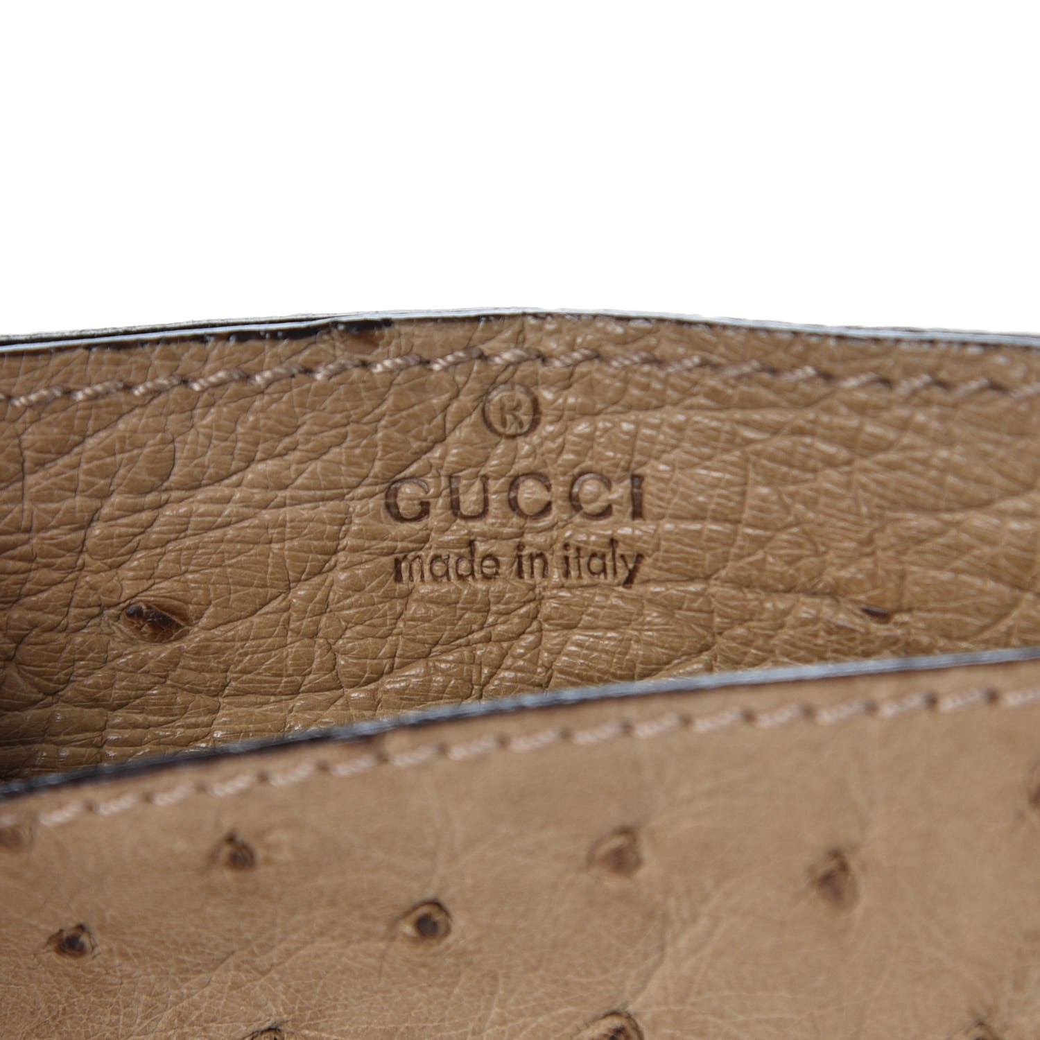 Gucci Ostrich Card Holder Brown 6 of 8