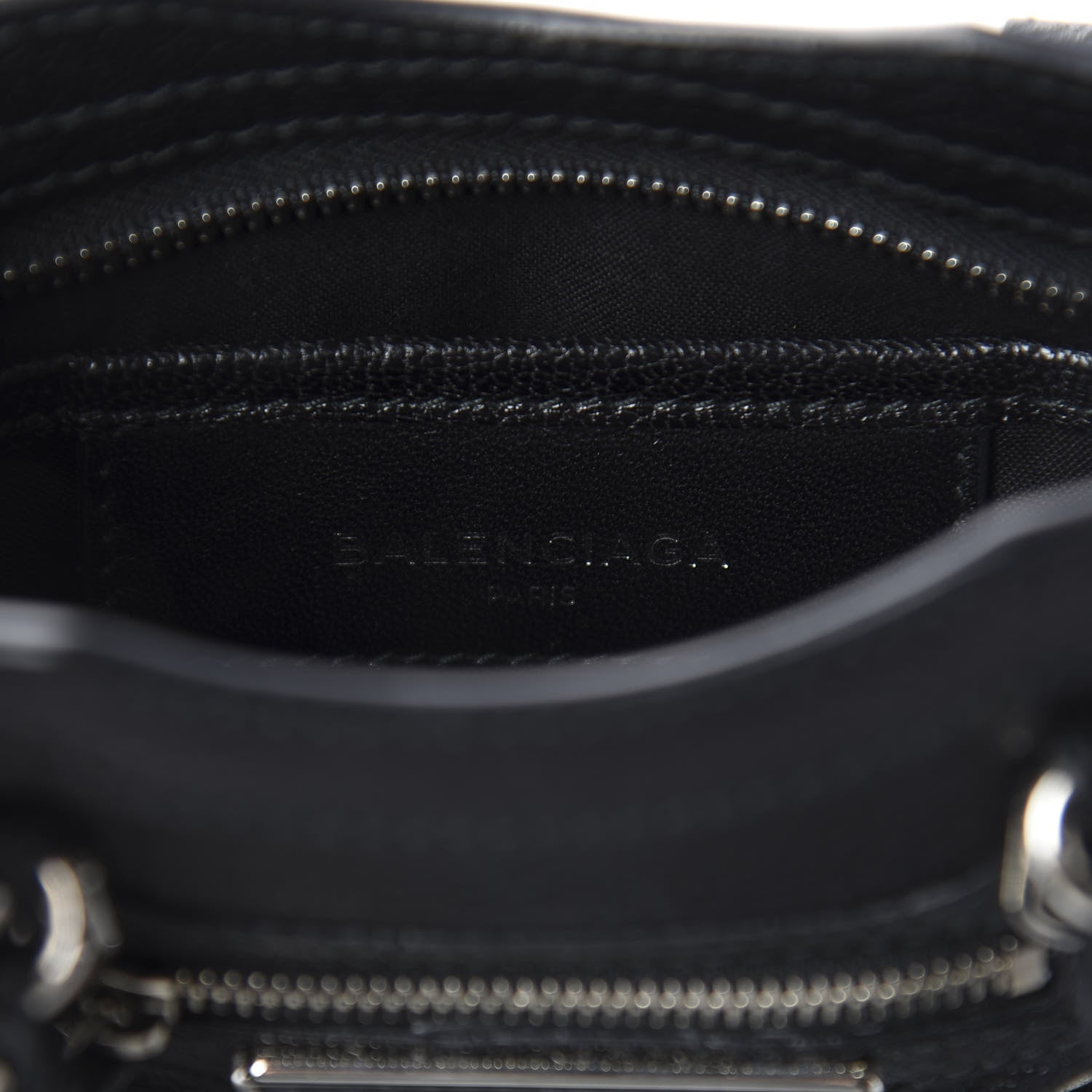 Balenciaga Chevre Silver Metallic Edge Hardware Nano City Black 5 of 10