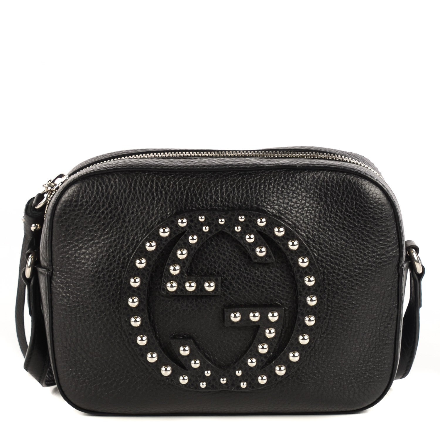 Gucci Pebbled Calfskin Studded Small Soho Disco Bag Black 1 of 8