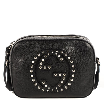 Gucci Pebbled Calfskin Studded Small Soho Disco Bag Black 1 of 8