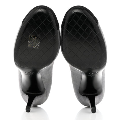 Chanel Suede Cap Toe Pumps 40 Grey Black 5 of 12
