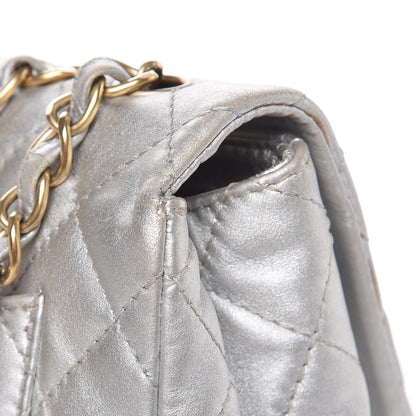 Chanel Metallic Lambskin Quilted Jumbo Single Flap Silver 11 of 15