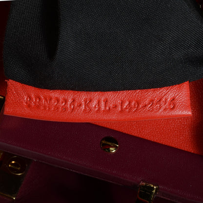 Fendi Vitello Morgan Shiny Nappa Medium Peekaboo Iconic Satchel Ciliegia Papavero 6 of 10