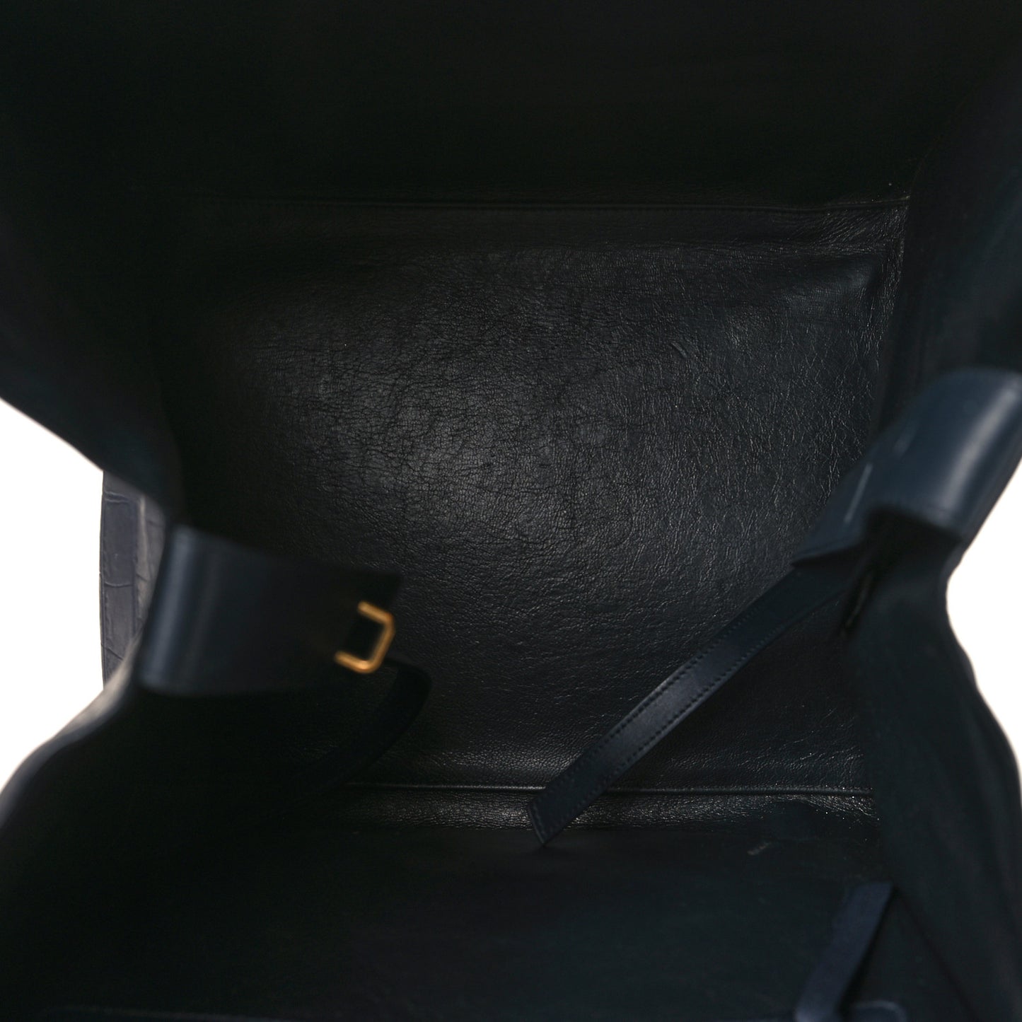 Crocodile Embossed Calfskin Medium Phantom Luggage Navy Blue