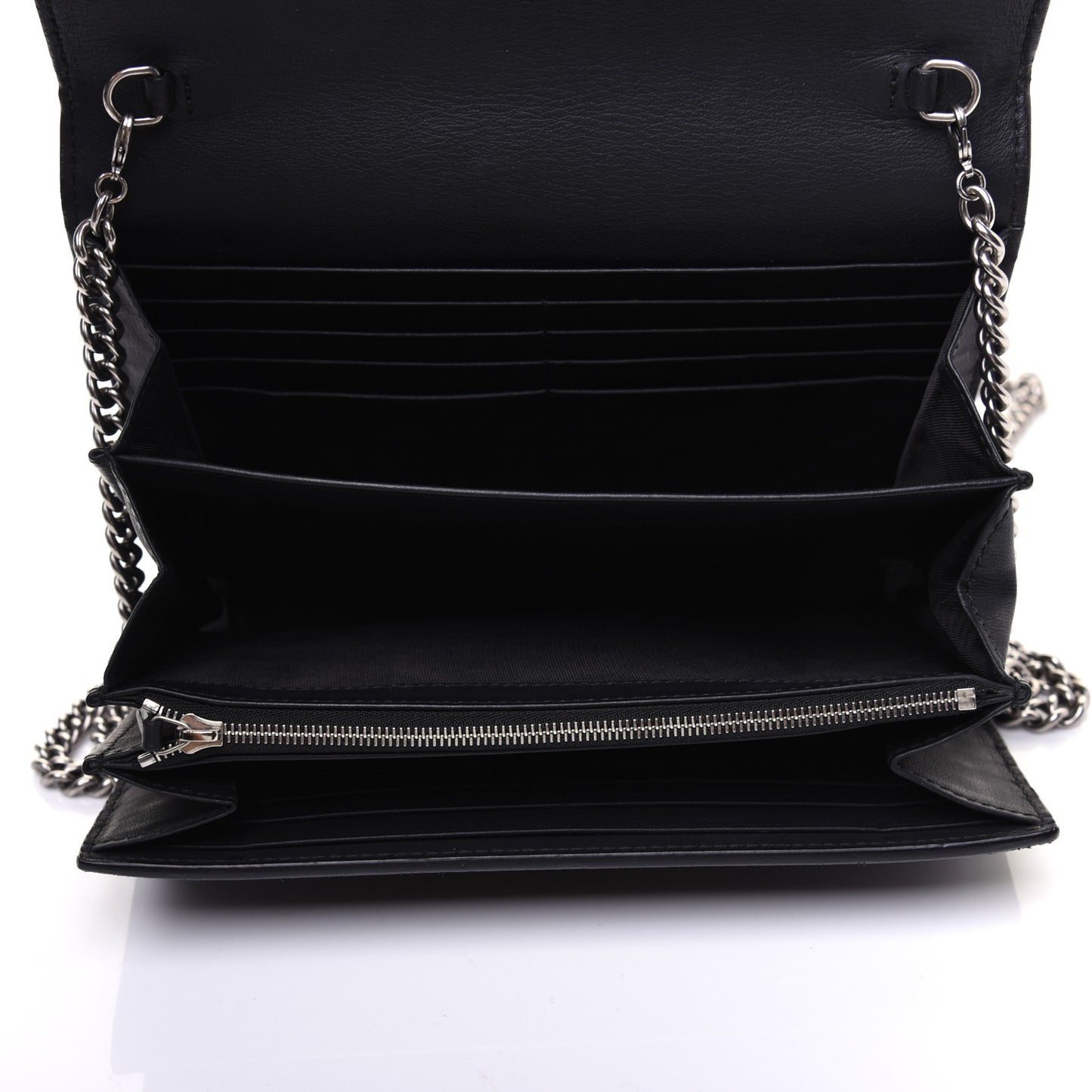 Suede Mini Dionysus Chain Wallet Black