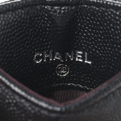 Chanel Caviar Quilted Key Holder Card Holder On Chain Black 5 of 7