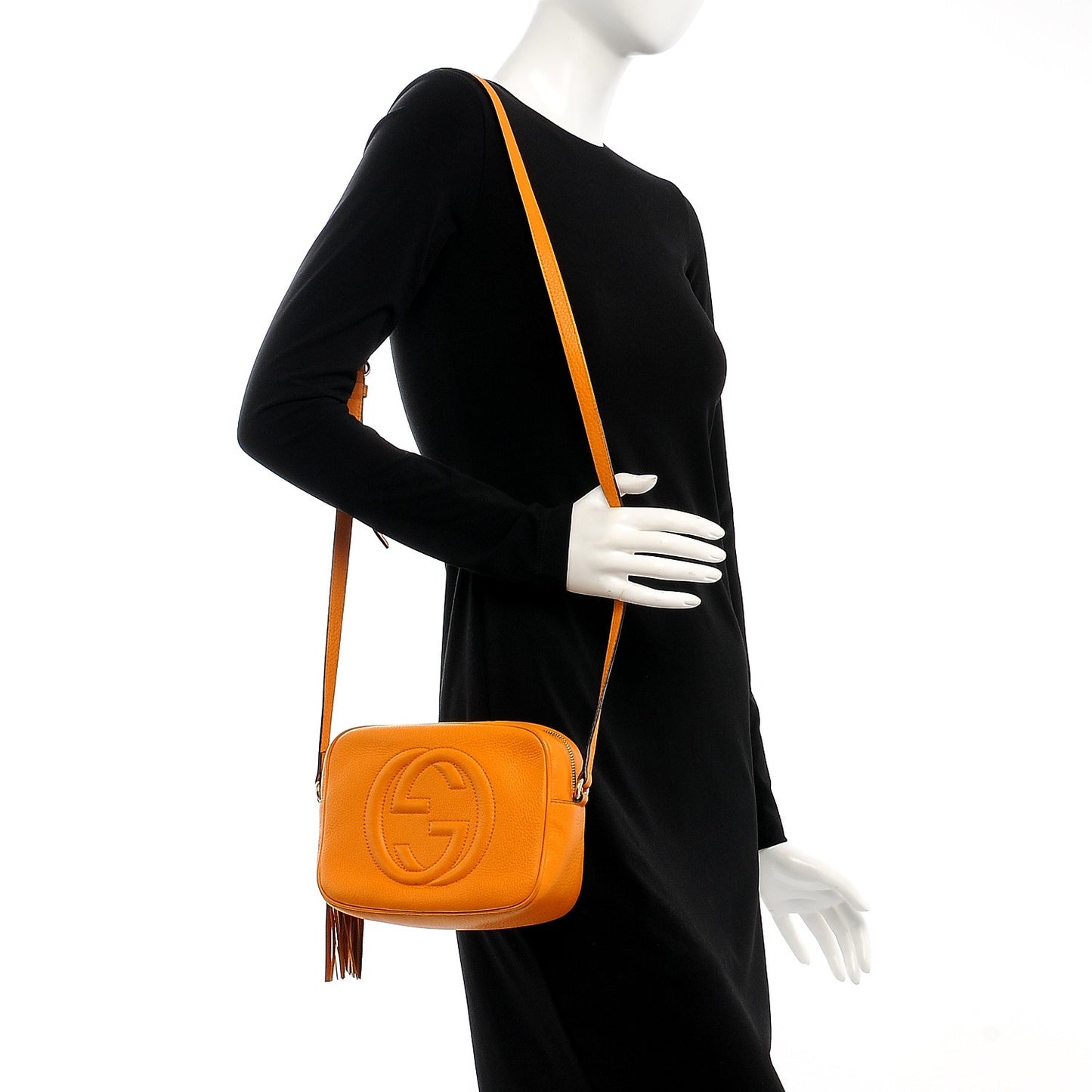 Pebbled Calfskin Small Soho Disco Bag Curcuma