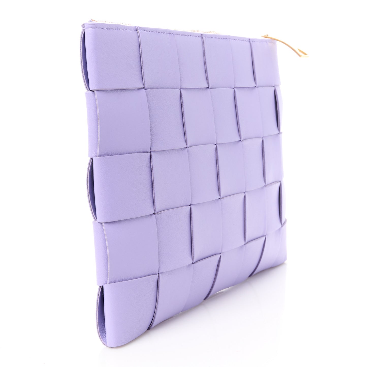 Nappa Maxi Intrecciato Small Cassette Flat Zip Pouch Wisteria