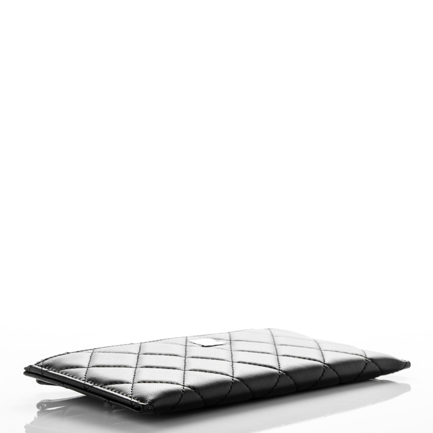 Lambskin Quilted Classic Zip Pouch Black